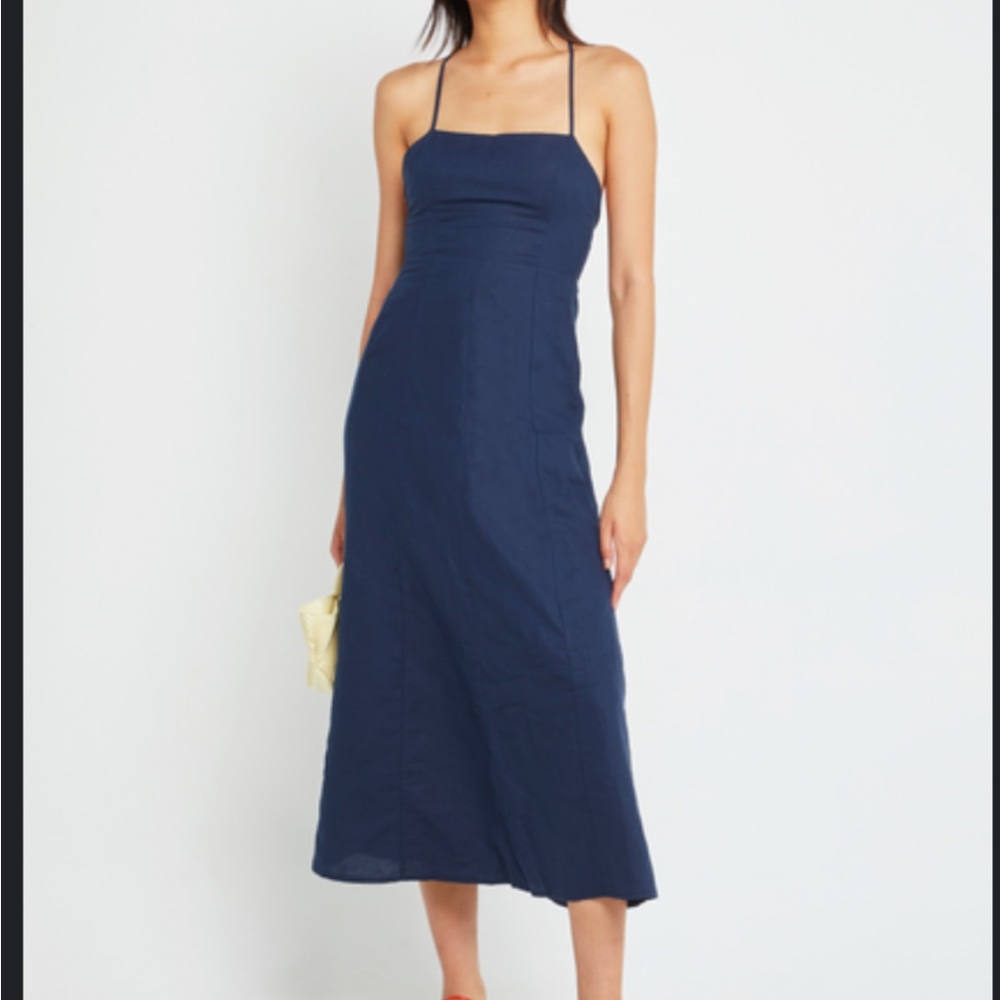 few moda navy linen dress